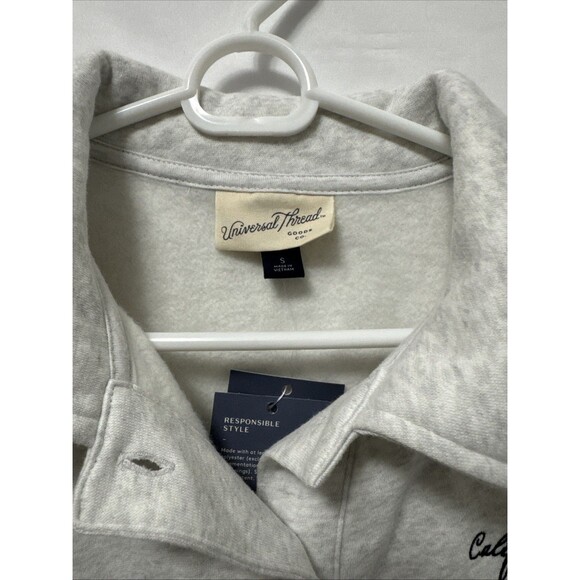 Universal Thread Women’s Cotton Collared Sweatshirt NWT Size M Gray - Picture 4 of 9